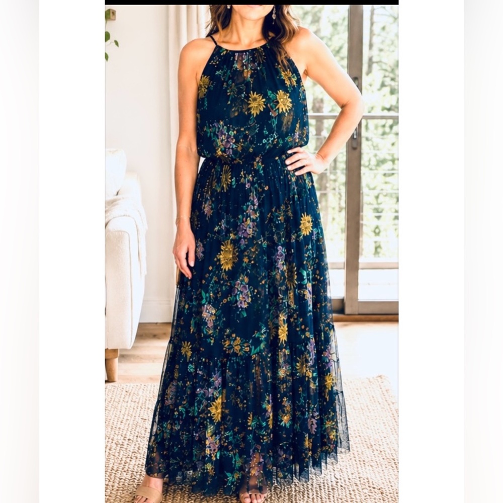 Lovely Grace NWOT Tiered Maxi Dress Boho Cottagecore Lined